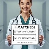 Bewerkbaar Match Day Bord Medische Afstuderen Poster