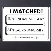 Bewerkbaar Match Day Bord Medische Afstuderen Poster