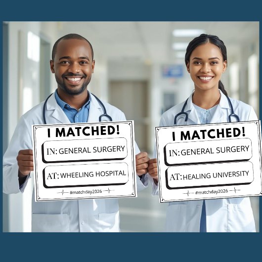 Bewerkbaar Match Day Bord Medische Afstuderen Poster