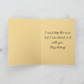 Bewerkbaar Meisje Met Paraplu In De Regen Onderste Kaart (Binnen)