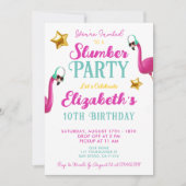 BEWERKBAAR Meisjes SLEEPOVER Slumber Verjaardagsfe Kaart (Voorkant)