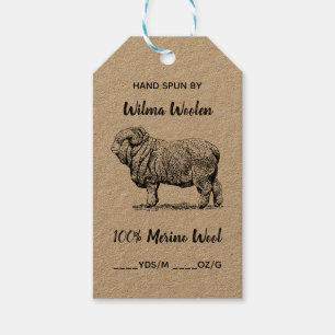 Bewerkbaar Merino Wool Label Cadeaulabel