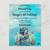 Bewerkbaar Mermaid Invitation Briefkaart (Voorkant)