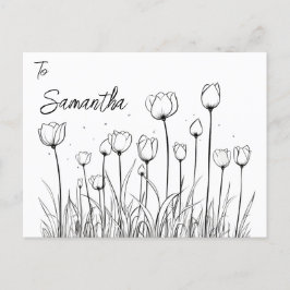 Bewerkbaar met Tulp Flower Tulipa Floral Design Briefkaart
