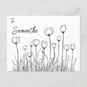 Bewerkbaar met Tulp Flower Tulipa Floral Design Briefkaart
