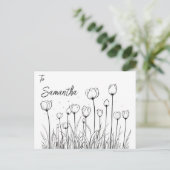 Bewerkbaar met Tulp Flower Tulipa Floral Design Briefkaart (Staand voorkant)