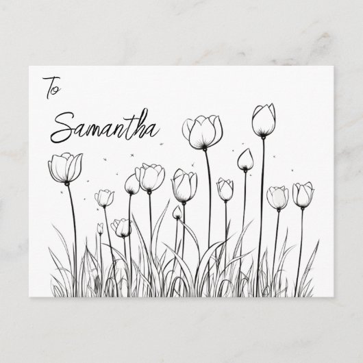 Bewerkbaar met Tulp Flower Tulipa Floral Design Briefkaart (Voorkant)