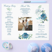 Bewerkbaar Midnight Blooms Drievoudig Huwelijkspro Flyer (Enkel)