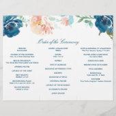 Bewerkbaar Midnight Blooms Trifold Trouwprogramma Flyer (Achterkant)