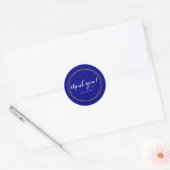 Bewerkbaar Minimalistisch Bedankt Script Navyblauw Ronde Sticker (Envelop)