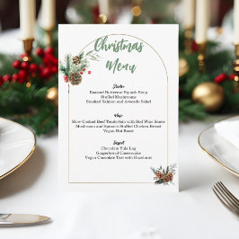 Bewerkbaar minimalistisch kerstmenu menu