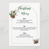 Bewerkbaar minimalistisch kerstmenu menu (Voorkant)