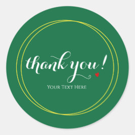 Bewerkbaar Minimalistisch Modern Bedank Script Eme Ronde Sticker