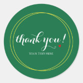 Bewerkbaar Minimalistisch Modern Bedank Script Eme Ronde Sticker (Voorkant)