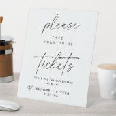 Bewerkbaar Minimalistisch Wedding Receptie Drink T Reclamebord Met Voetstuk (Insitu)