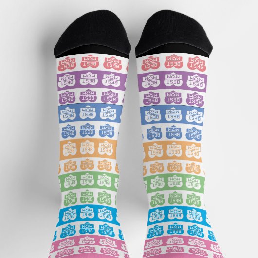 BEWERKBAAR MODERN BESTE MAM KLEURRIJKE STREEP SOKKEN (Top)