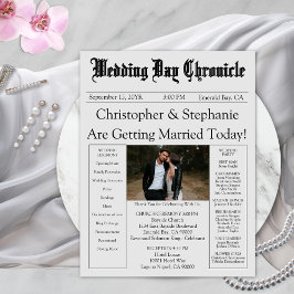 Bewerkbaar Modern Chic Photo QR Code Trouwprogramm