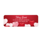 Bewerkbaar Modern minimaal rood retour adres label (Voorkant)