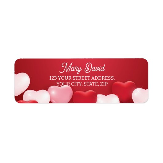 Bewerkbaar Modern minimaal rood retour adres label (Voorkant)