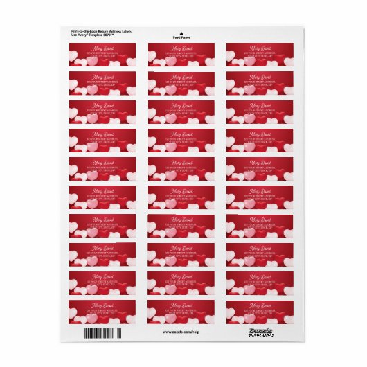 Bewerkbaar Modern minimaal rood retour adres label (Full Sheet)