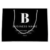 Bewerkbaar modern monogram naam & bericht | Zwart Groot Cadeauzakje (Voorkant)