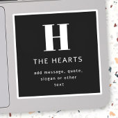 Bewerkbaar Modern Monogram Naam & Bericht | Zwart Sticker