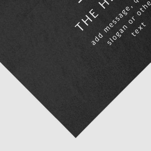 Bewerkbaar Modern Monogram Naam & Bericht | Zwart Tissuepapier (Detail)