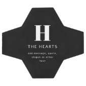 Bewerkbaar Modern Monogram Naam & Bericht | Zwart Voetbal (Enkel)