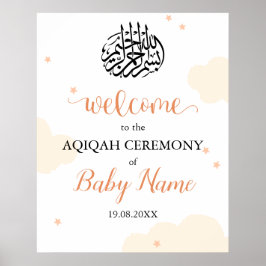 Bewerkbaar Modern Neutraal Aqiqah Poster teken