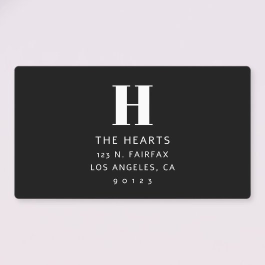 Bewerkbaar Modern Retouradres & Monogram | Zwart Labels