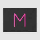 Bewerkbaar Modern Roze & Zwart Monogram Tissuepapier (Voorkant)