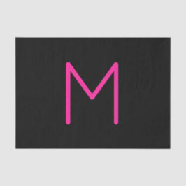 Bewerkbaar Modern Roze & Zwart Monogram Tissuepapier