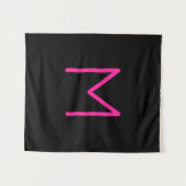 Bewerkbaar Modern Roze & Zwart Monogram Wandkleed (Voorkant (horizontaal))