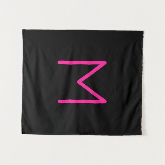 Bewerkbaar Modern Roze & Zwart Monogram Wandkleed (Voorkant (horizontaal))