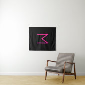 Bewerkbaar Modern Roze & Zwart Monogram Wandkleed (In Situ (horizontaal))