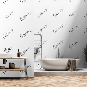 Bewerkbaar modern schriftekstpatroon Zwart & Wit Behang