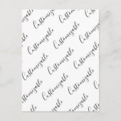 Bewerkbaar modern scripttekstpatroon | Zwart-wit Briefkaart (Voorkant)