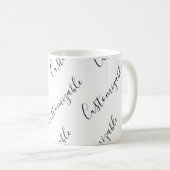 Bewerkbaar modern scripttekstpatroon | Zwart-wit Koffiemok (Voorkant rechts)