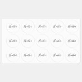 Bewerkbaar modern scripttekstpatroon | Zwart-wit Labels (Vel)