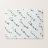 Bewerkbaar modern scripttekstpatroon | Zwart-wit Legpuzzel (Horizontaal)