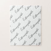 Bewerkbaar modern scripttekstpatroon | Zwart-wit Legpuzzel (Verticaal)