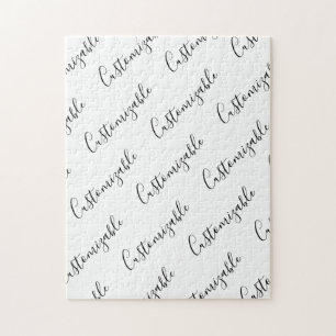 Bewerkbaar modern scripttekstpatroon   Zwart-wit Legpuzzel