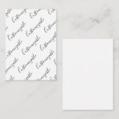 Bewerkbaar modern scripttekstpatroon | Zwart-wit Notitiekaartje (Voorkant / Achterkant)