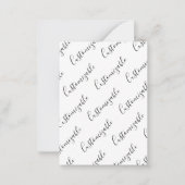 Bewerkbaar modern scripttekstpatroon | Zwart-wit Notitiekaartje (Voorkant)