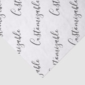 Bewerkbaar modern scripttekstpatroon | Zwart-wit Tissuepapier (Detail)