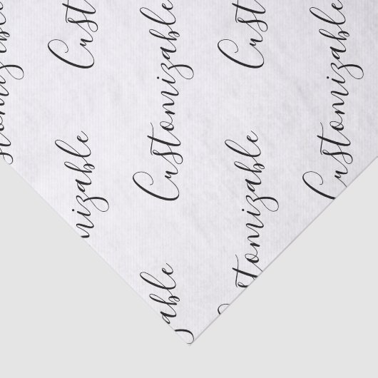 Bewerkbaar modern scripttekstpatroon | Zwart-wit Tissuepapier (Detail)