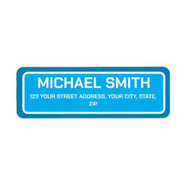 Bewerkbaar Modern Sky Blue retour adres label