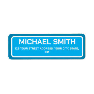 Bewerkbaar Modern Sky Blue retour adres label
