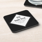 Bewerkbaar modern tekstontwerp & uw logo bier onderzetter (Linkerzijde)