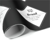 Bewerkbaar modern tekstontwerp & uw logo cadeaupapier (Rol Hoek)